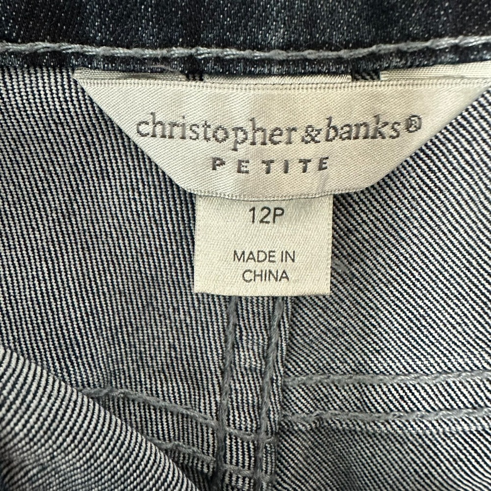 Christopher Banks Size-12P Denim Jeans Blue Stretch Embellished Pockets - Picture 3 of 15